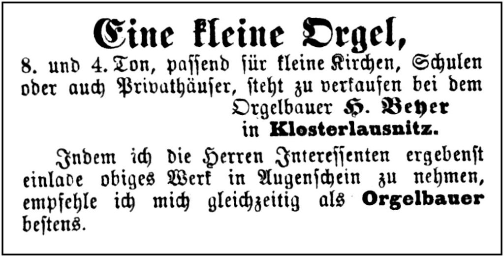 1880-03-15 Kl Orgelbauer Beyer
